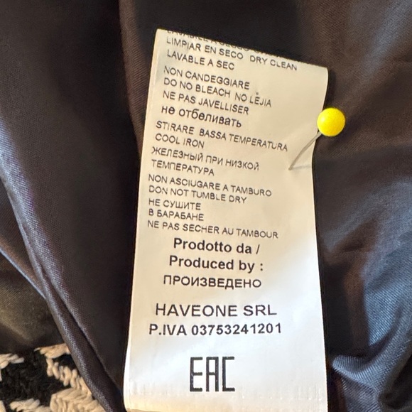 NWT HaveOne (Italy) Black & White Houndstooth Long Blazer/Jacket Chanel Vibe - Picture 14 of 15